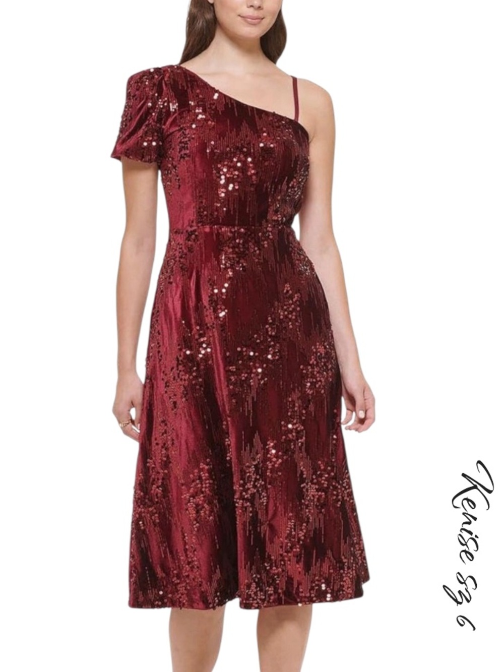 NWT KENSIE Cocktail Sequin Midi Party Dress sz 6